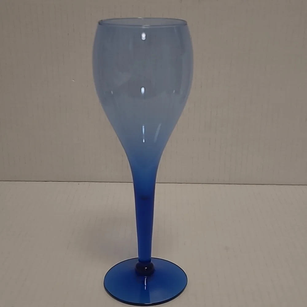 Set of 3 Vintage Blue Wine Glasses